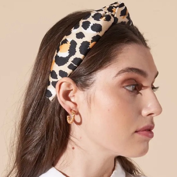 Lele Sadoughi Silk Leopard Print Headband main image 7